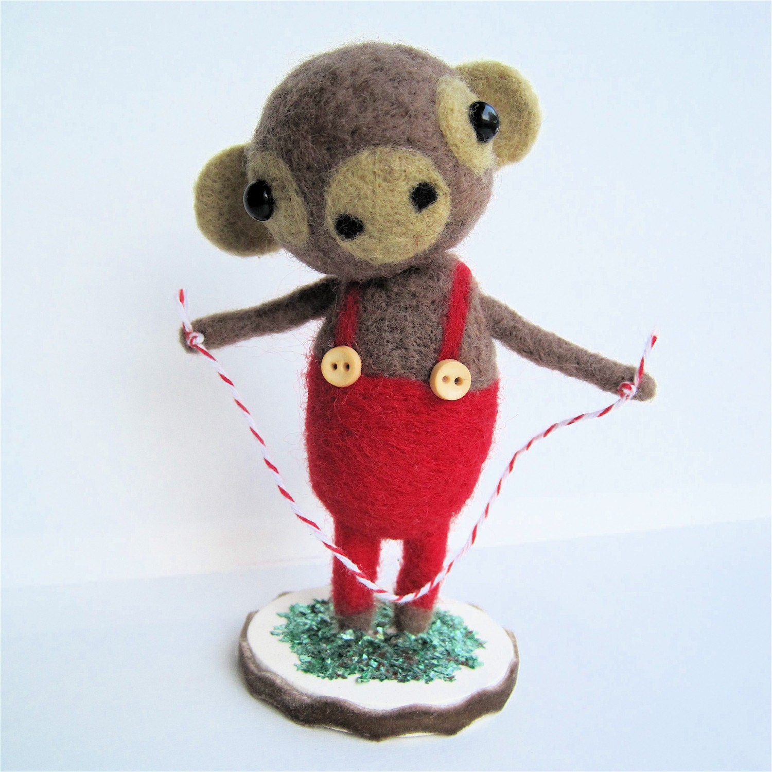 Madden the Monkey Needle Felted Miniature