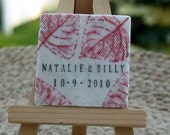 Red Autumn Leaves Save the Date Magnets or Wedding Favors, Set of 25