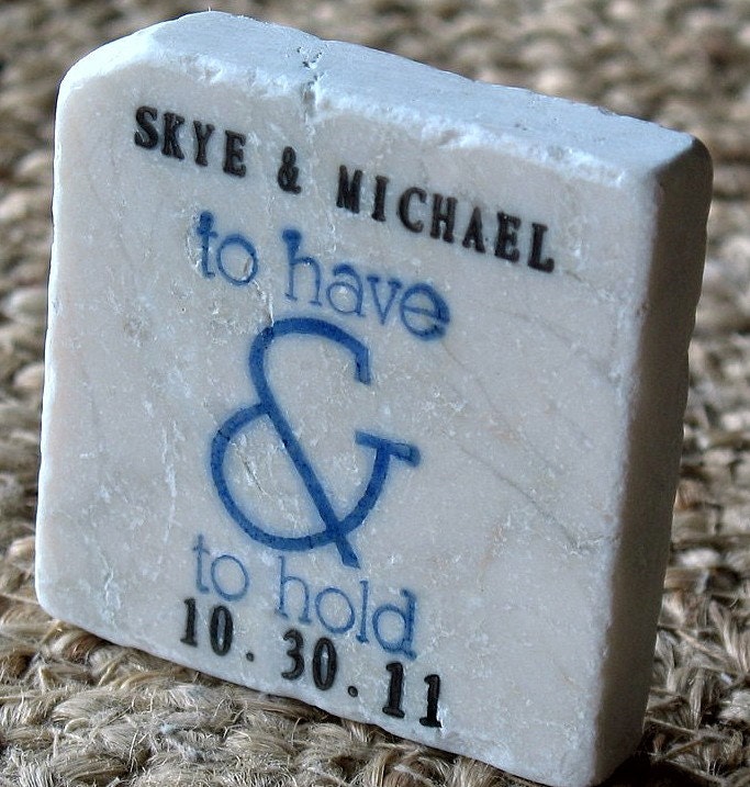 To Have and to Hold Wedding Favors, Save the Date Magnets, Blue, Set of 25