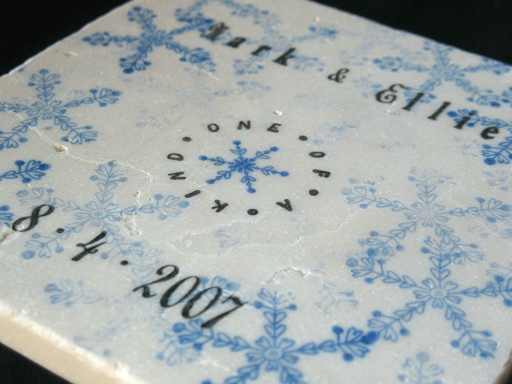 Personalized Snowflake Kitchen Tile Trivet