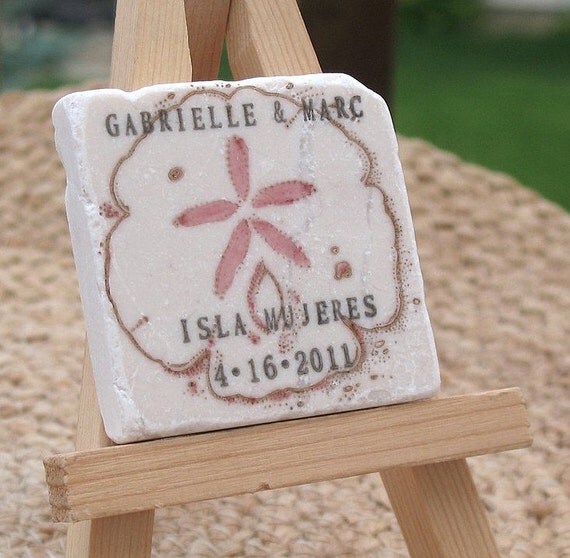 Sand dollar Save The Date Magnets, Wedding Party Favors, Set of 15