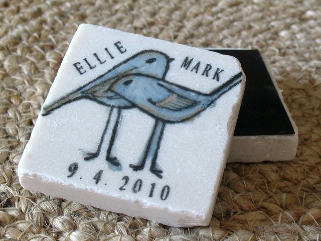 Save the Date Magnets, Love Birds, Set of 70