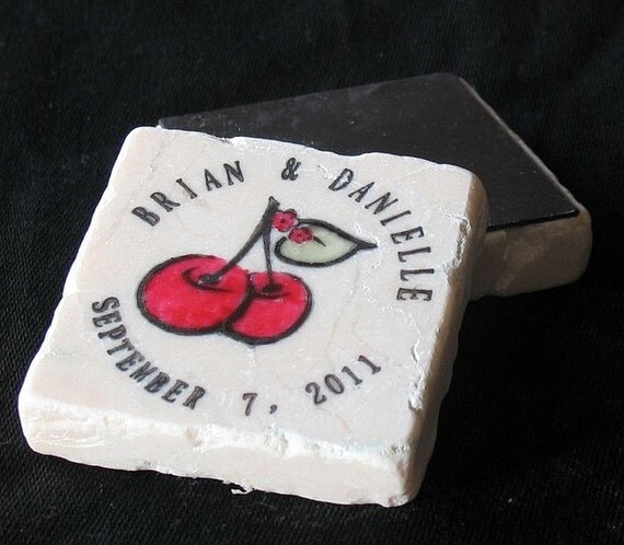 Cherry Save the Date Magnets, Wedding Favors, Set of 25