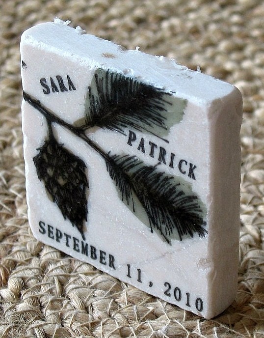 Pine Bough Wedding Favors, Save the Date Magnets, Set of 25