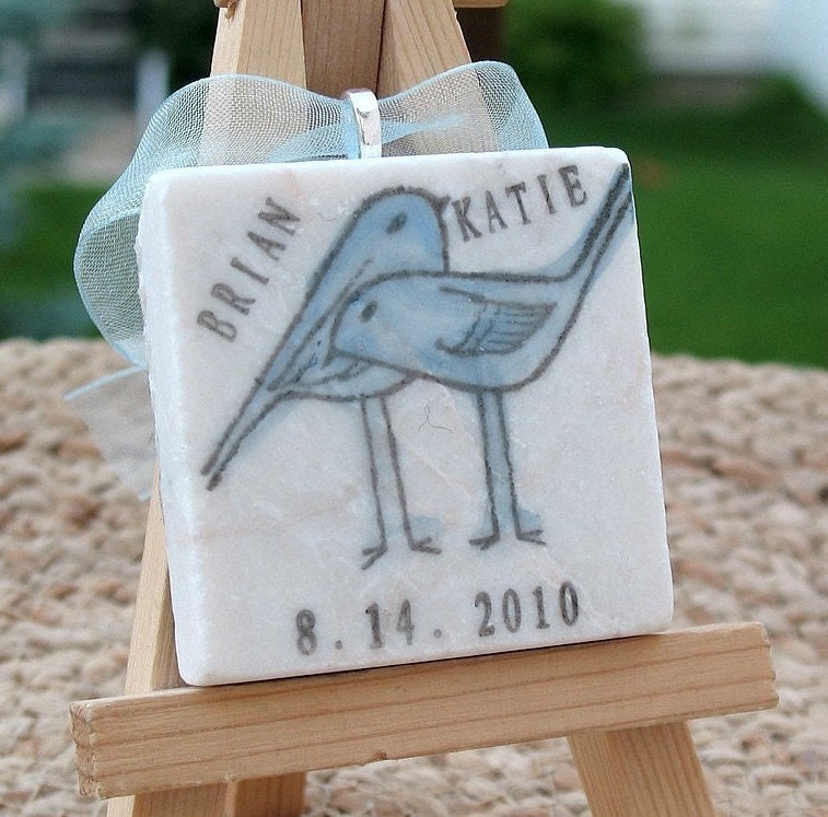 Personalized Keepsake Ornament, Love Bird, With Gift Box