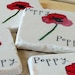 ON SALE Red Poppy Tile Coasters, Set of 4, Ready to Ship