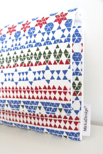 SALE Triangles - Geometric print clutch, purse, carry all bag - 15 % off