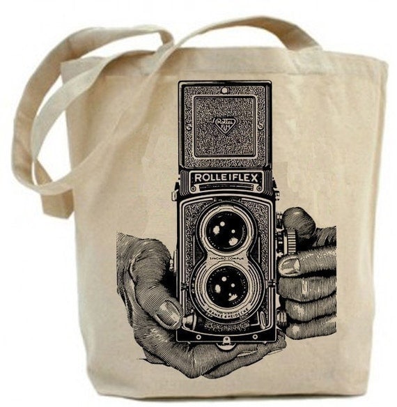 Vintage Rolleiflex Camera - Eco Friendly  Canvas Tote Bag