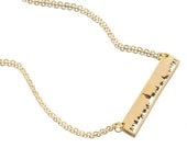 New York City SKYLINE OUTLINE Necklace - Yellow Brass NYC Unisex Design