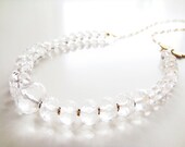 World Traveler Necklace - Clear Crystal, Gold