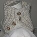 Ecru/Cream/Natural Colored Ribbed Neckwarmer/Cowl/Scarflette Chunky Crocheted Wool Blend