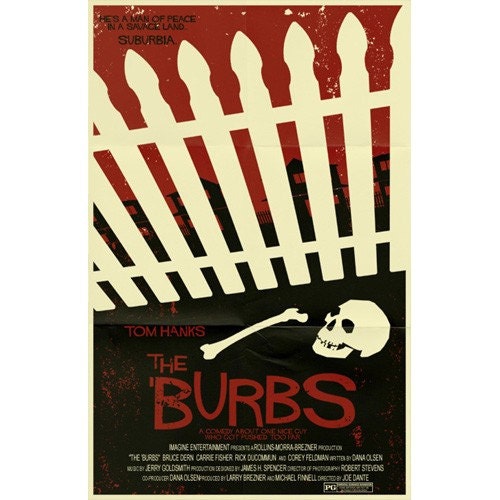The 'BURBS vintage style movie poster