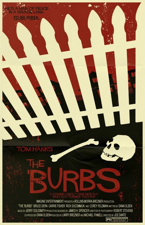 The 'BURBS vintage style movie poster