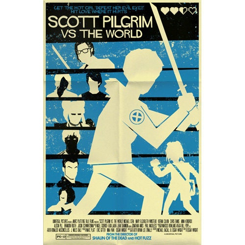 Scott Pilgrim Vs The World vintage style movie poster