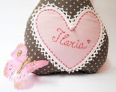 Made to order - Russian doll Matryoshka Babushka - chocolate/ pink polka dots - choose the name/ word of your choice