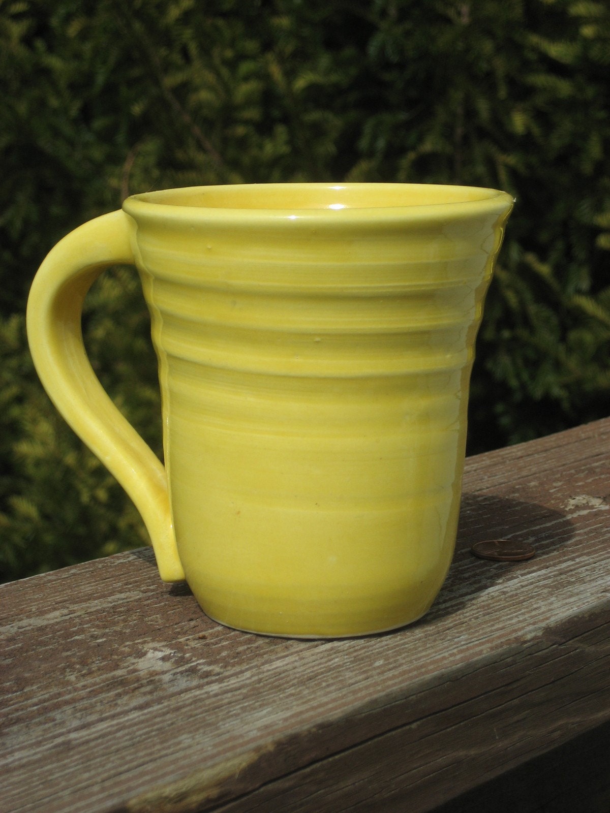 mug, yellow