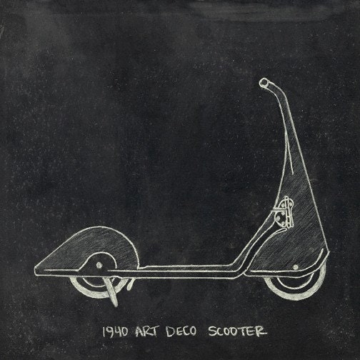 1940 Art Deco Scooter PRINT