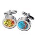 Map Cufflinks - Personalized for a Wedding, Anniversary, Groom, Groomsman - Silver & Waterproof