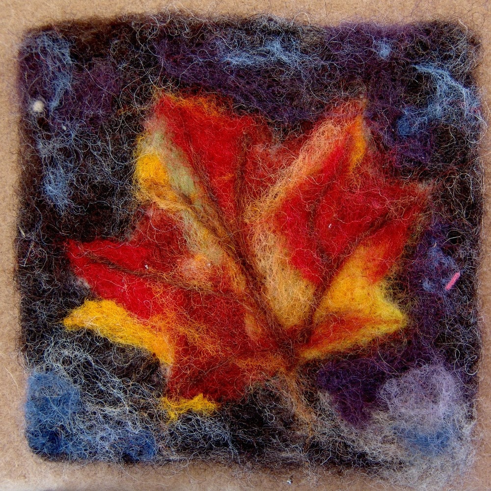 028 "Maple Leaf" Thyme Tile Needle Felting Pattern Kit