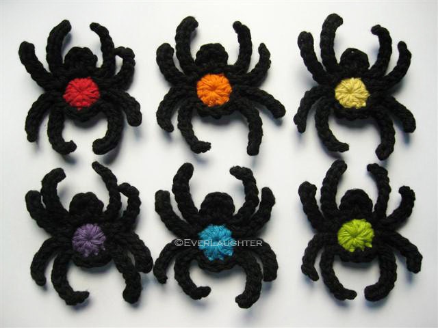 PATTERN-Crochet Spider Applique-Detailed Photos