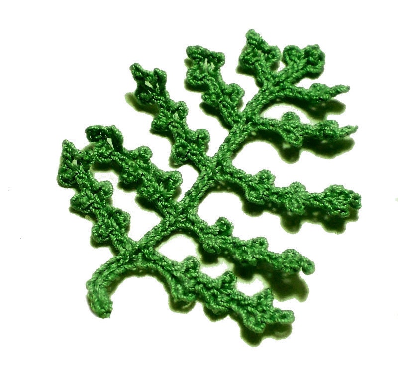 Crochet Fern Leaf Embellishment, Applique