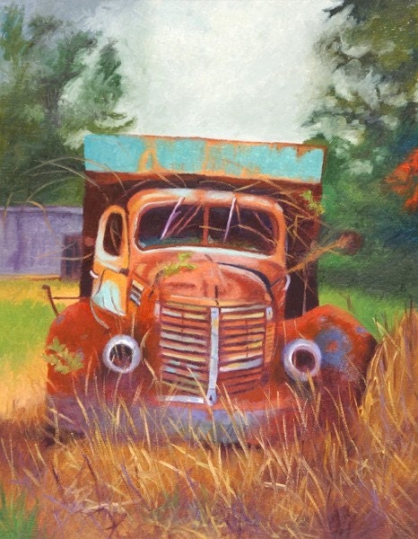 Old Interntational Pickup Truck Note Card