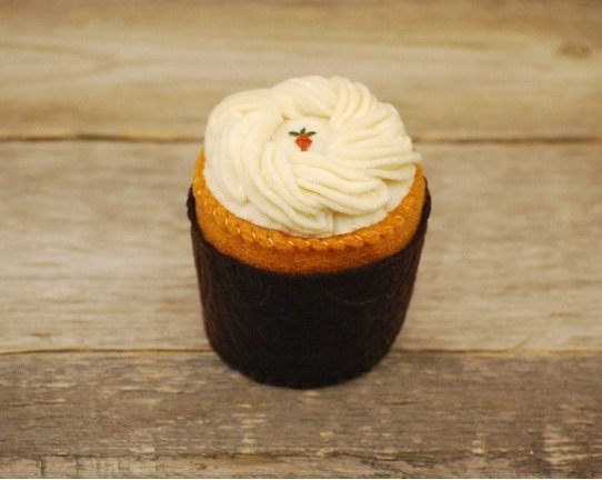 Felt Food Cupcake - Carrot Cake