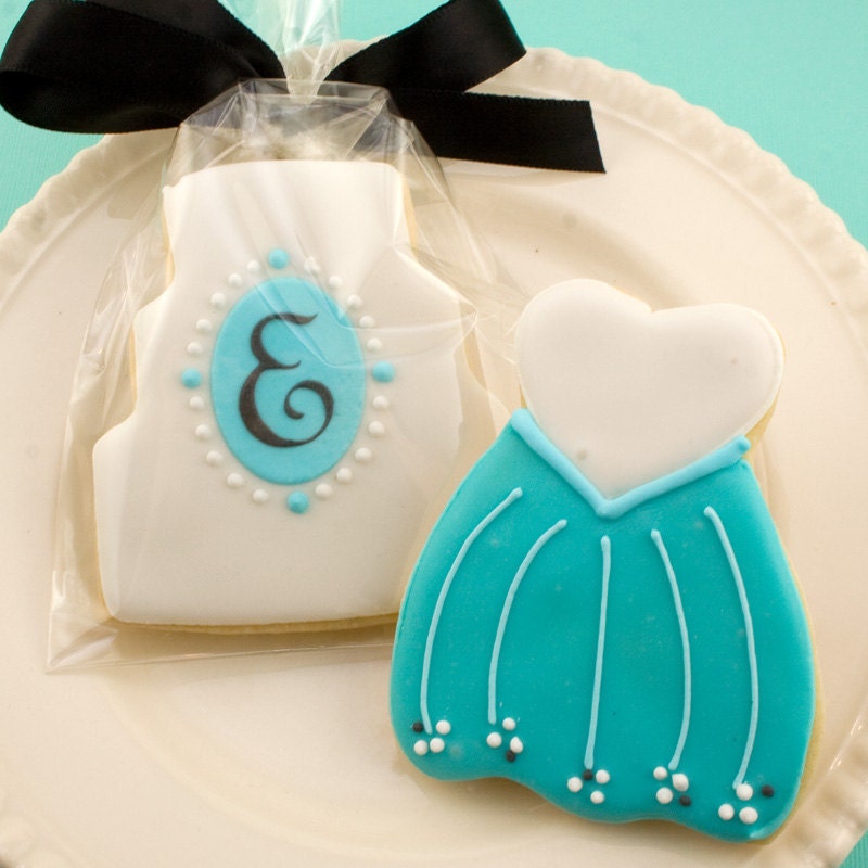 Wedding Dress or Cake Sugar Cookies - 1 Dozen Decorated Cookies