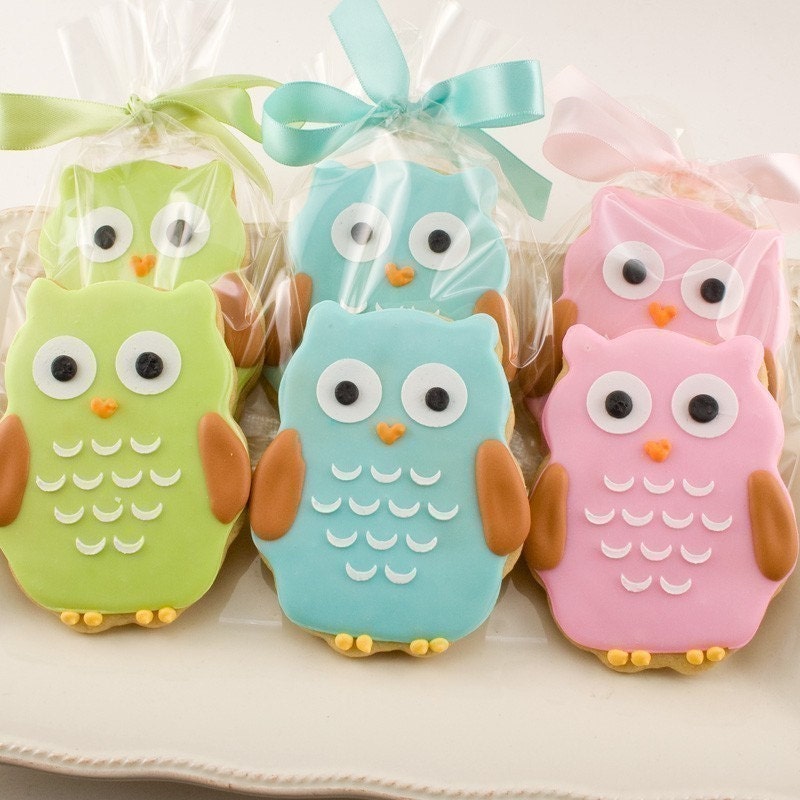 Owl Sugar Cookie Favors - (24 Favors, bagged and bowed)