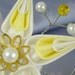 White and Yellow Wedding Kanzashi, Bridal Hair accessory, Wedding Hair Flower