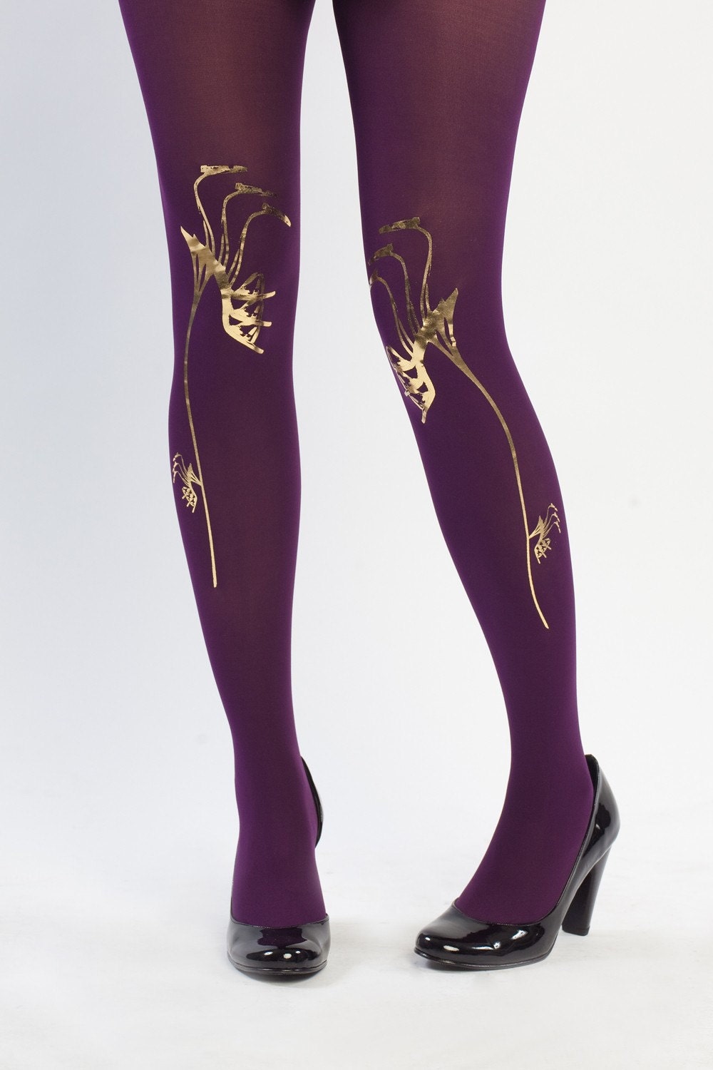 Snowdrop Sandal, gold on purple, one size, the Shoe Flower collection