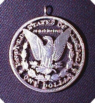 MORGAN SILVER DOLLAR CUT COIN NECKLACE  STUNNING