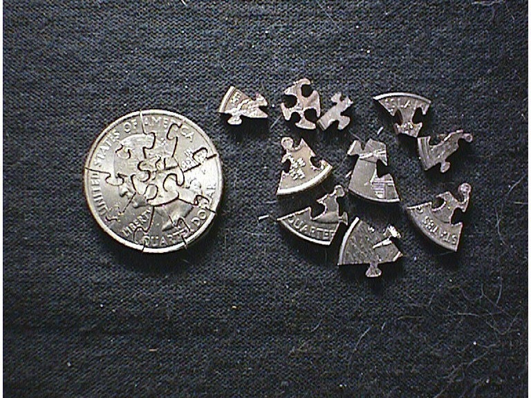 State Quarter Cut Coin Jigsaw puzzle real US Quarter