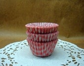 Cute Raspberry Checks mini cupcake cups (set of 50)
