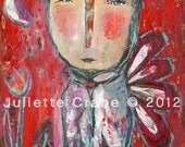 Primitive Art Print- 8x10 inch Print of a Reproduction of the Original Painting Time Of Plenty by Juliette Crane