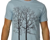 Two Trees Tshirt Graphic Tee Baby Blue MENS T-shirt