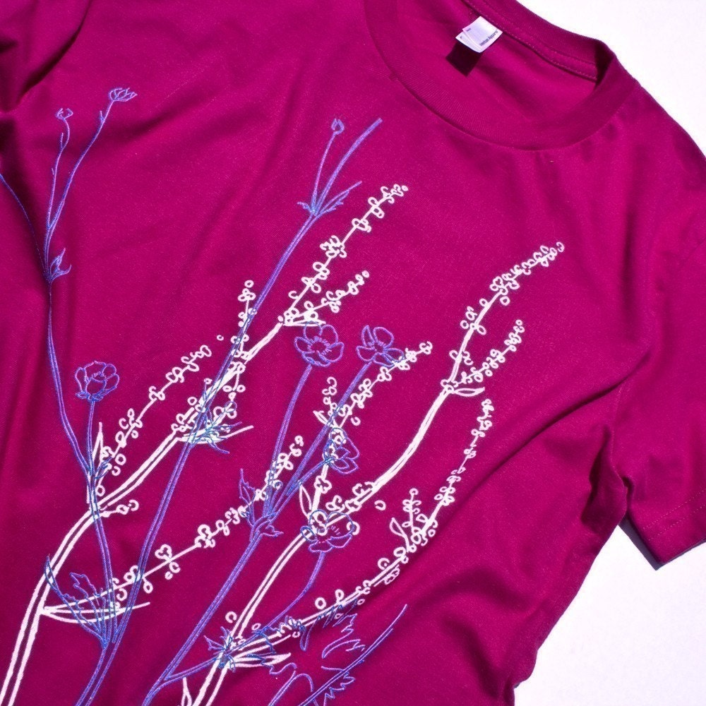 Weeds Flowers Womens Graphic Tee Shirt