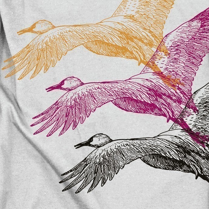 Sandhill Cranes Bird Flock Men's Graphic Tee Shirt