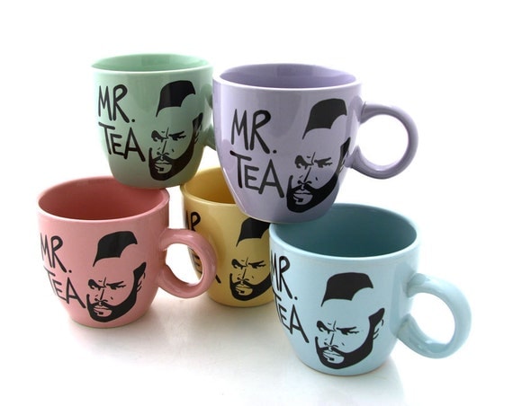 Mr. T Teacup Set of 5 in pastels