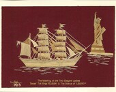 Texas tallship Elissa Handmade original leaf art  Not a print but original, collectible, signed art