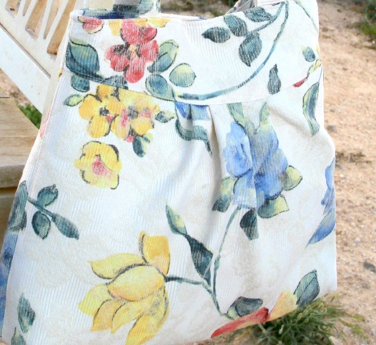 SALE---Floral Bag / Purse  w/ Double Handles---all ready to ship, only 2 available