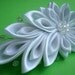 White Kanzashi Clip White Tsumami Kanzashi White Bridal Kanzashi Hair Clip Japanese Hair Clip Comet
