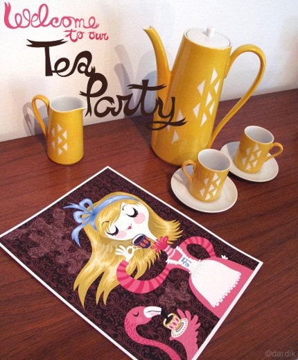 tea time... limited edition giclee print of an original illustration (8.5 x 11)
