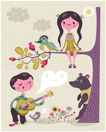 sing to me... limited edition giclee print of an original illustration (8 x 10 in)