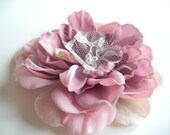 Pink Blossom with Lace Barrette
