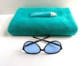 60s Jackie O sunglasses - Mad Men summer sunnies - light blue lenses - oversized bug eye ovoid frame