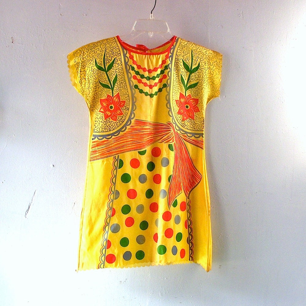 60s Ben Cooper Day Glow halloween costume - Mad Men era - gypsy woman - plastic mask/ nylon outfit - 1960s vintage