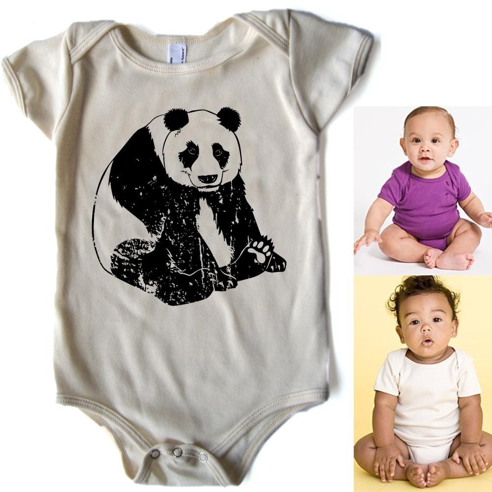 Panda  American Apparel   Organic Baby Onesie