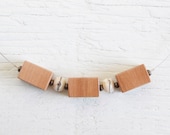 SALE // Wood Necklace // Reclaimed Madrone Beads and Lampwork Glass // One of a Kind