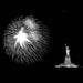 Statue of Liberty at Night With Fireworks Show, 150th Anniversary